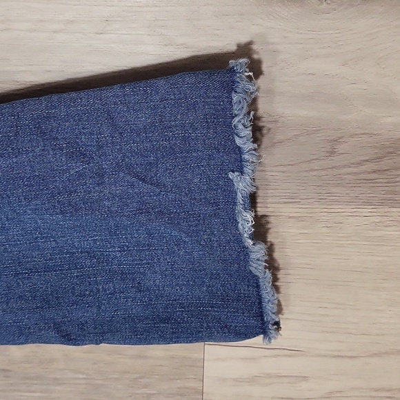 🛍Free People Womens 25 Blue Denim Skinny Raw Hem Medium‎ Wash Casual Stretch - Picture 9 of 9